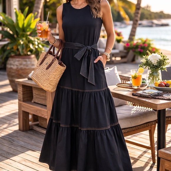 Tahari Dresses & Skirts - TAHARI, maxi  dress, size Large, color: Black
